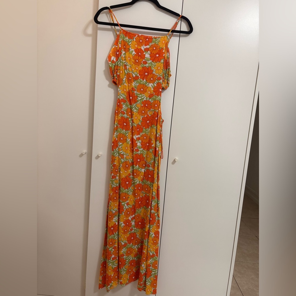 Floral Orange Maxi Dress